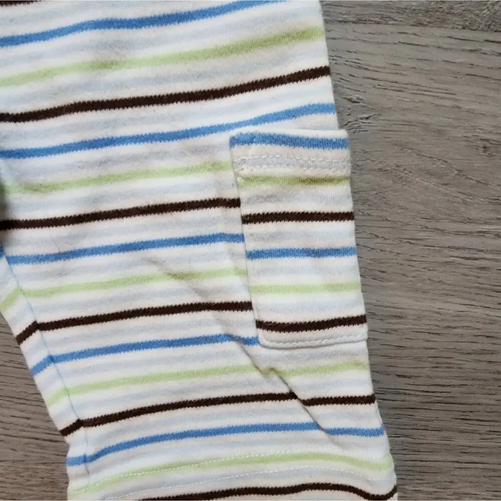 Gymboree Boy's Infant Multi-Color Striped Loungewear Pants Size 0-3 Months 0-3M